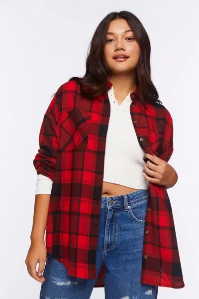 Клетчатая фланелевая рубашка Forever 21, красный