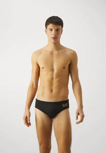 Шорты Water Core Brief EA7 Emporio Armani, цвет nero/gold