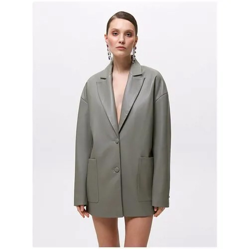 Пиджак The Select, удлиненный, силуэт свободный, размер S, зеленый