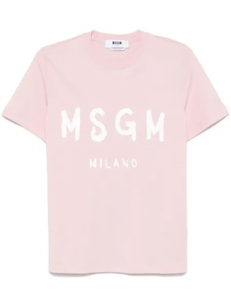 MSGM футболка с логотипом, розовый