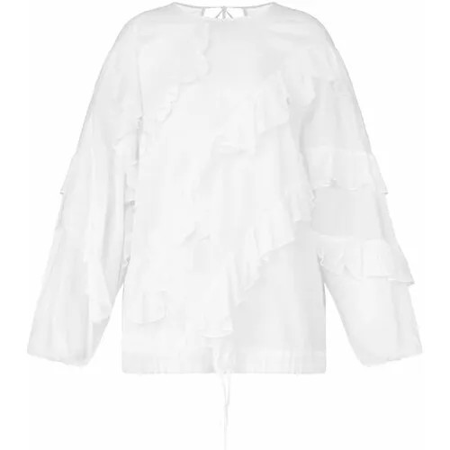 Блуза  Hache, классический стиль, длинный рукав, размер 42, белый
