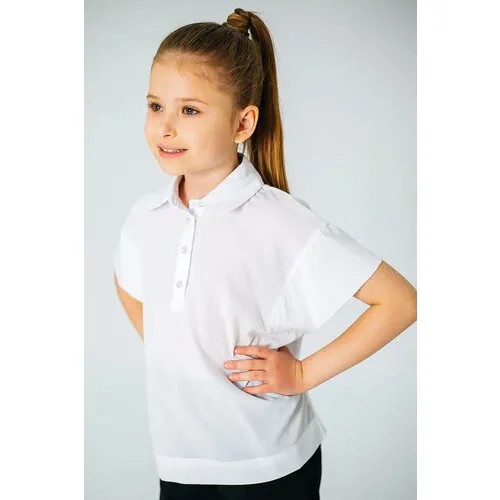 Школьная блуза Colabear, размер 122, белый