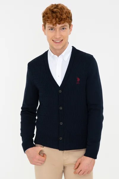 Кардиган мужской U.S. POLO Assn. G081GL0TH0GROVER-GLBSK21 синий 2XL