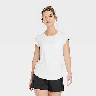 Женская футболка для бега с коротким рукавом — All in Motion, белая, L
