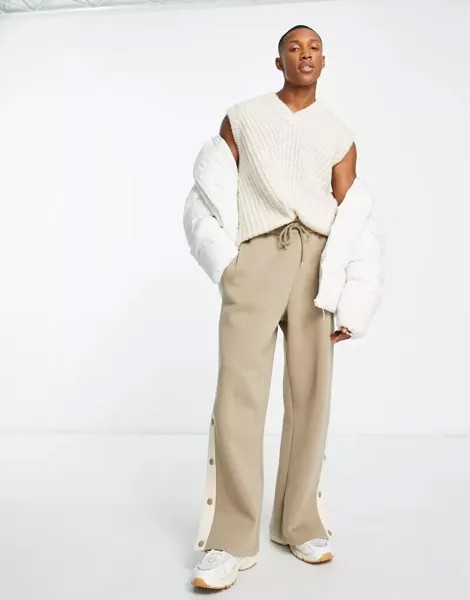 Бежевая майка в рубчик ASOS