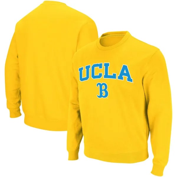 Мужской золотой свитшот с круглым вырезом UCLA Bruins Arch & Logo Colosseum