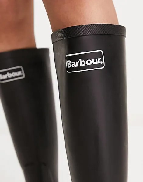 Черные резиновые сапоги с логотипом Barbour Abbey