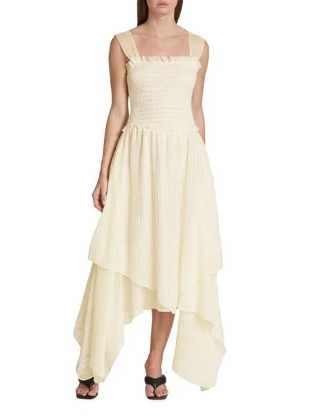 Плиссированное шифоновое платочное платье luella Ramy Brook Ivory