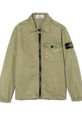 Stone Island Junior куртка на молнии с нашивкой Compass