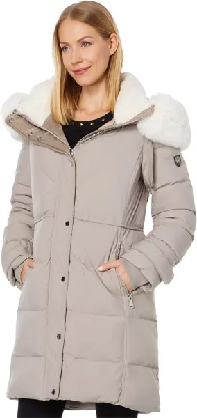 Парка Vince Camuto Parka w/ Faux Sherpa V22759, серо-коричневый