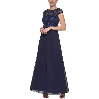 Женское темно-синее шифоновое вечернее платье Vince Camuto 16 BHFO 0309