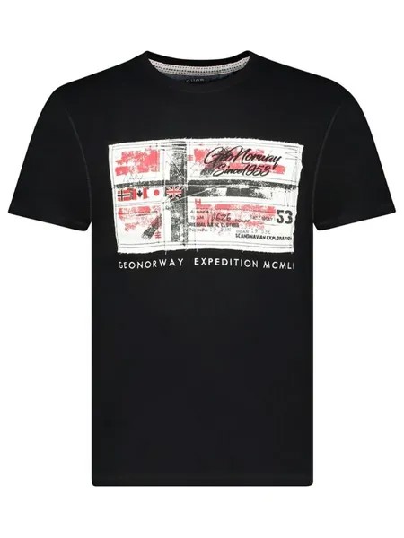 Повседневная футболка Geographical Norway, черный
