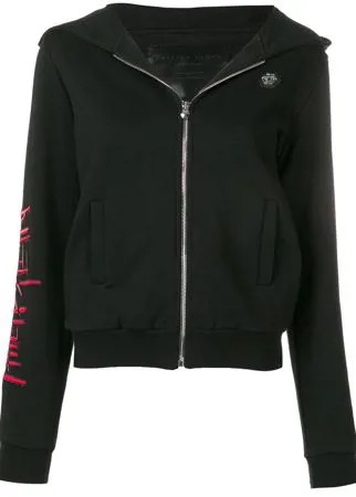 Philipp Plein худи на молнии с отделкой в виде черепа