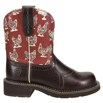 Женские коричневые повседневные ботинки Ariat Fatbaby Heritage Farrah с круглым носком в ковбойском стиле