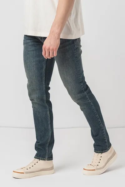 Узкие джинсы Rex с потертым эффектом Allsaints, синий
