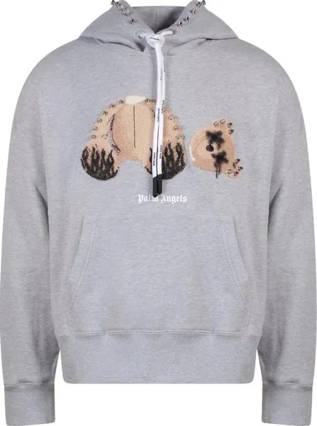 Худи Palm Angels Papunk Bear Lurex Fleece Hoodie 'Melange Grey', серый