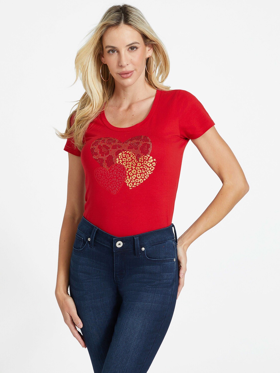 Футболка Eco Cora Hearts Guess Factory, цвет Rugby Red