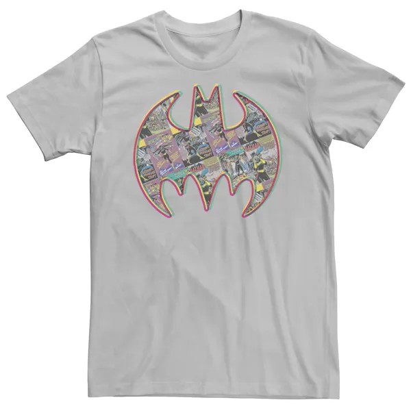 Мужская футболка с логотипом Batman Neon Comics DC Comics, серебристый
