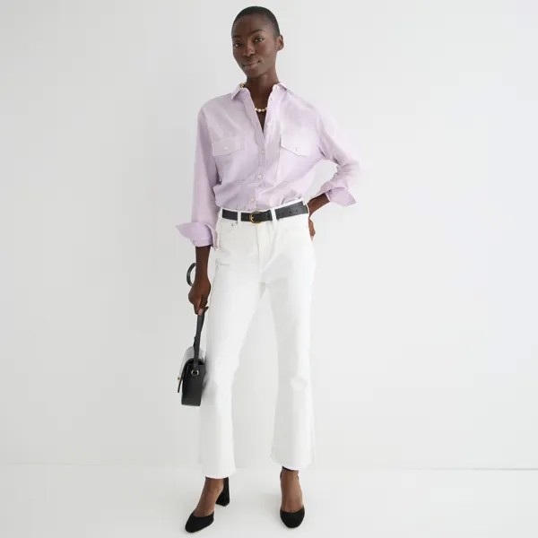 Укороченные джинсы 10 дюймов белого цвета J.Crew, белый