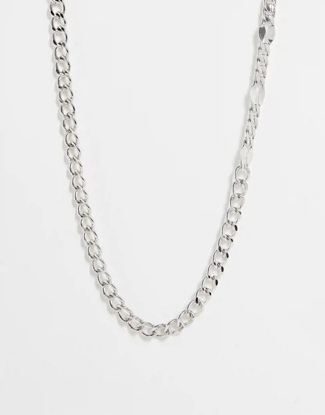 Серебристое ожерелье-цепочка с камнем WFTW Palacio-Серебристый