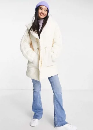 Пальто из искусственного меха с карманом Urbancode-Белый