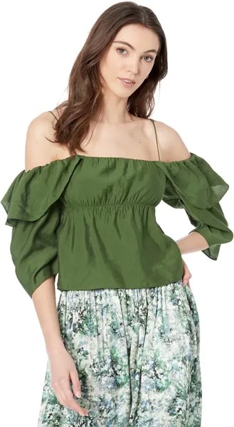 Пуловер Vince Paneled Off Shoulder Cami, цвет Herb