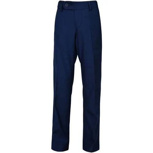 Школьные брюки Sherysheff, классический стиль, карманы, размер 26-122, синий