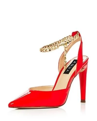Женские босоножки на высоком каблуке с ремешком на щиколотке Aqua Alive, красные, США 6