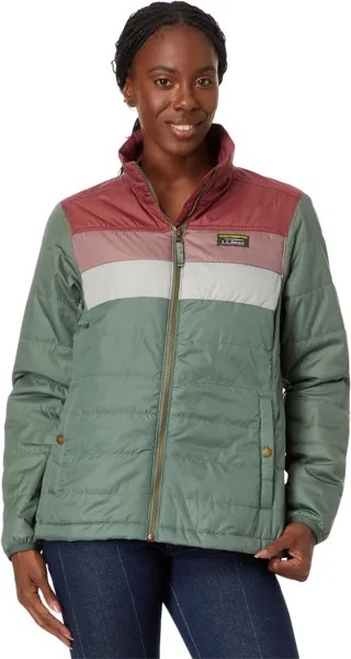 Куртка L.L.Bean Petite Mountain Classic Puffer Jacket Color-Block, цвет Rosewood/Sea Green