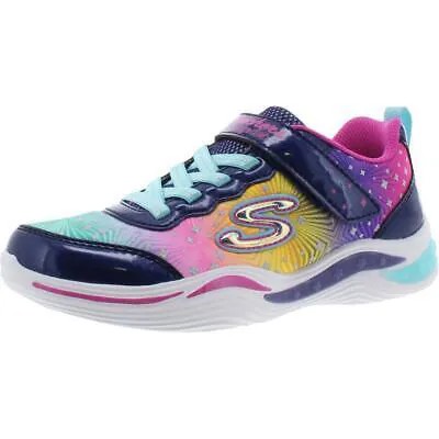 Skechers Girls S Lights-Power Petals-Painted Daisy Blue Light-Up Shoes BHFO 5902