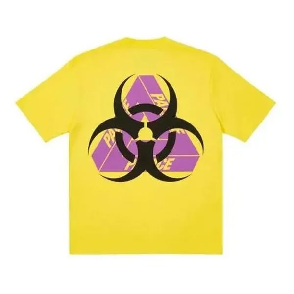 Футболка PALACEBIO HAZRD T-SHIRT YELLOW Triangle Back Pattern Logo Short Sleeve Unisex, желтый