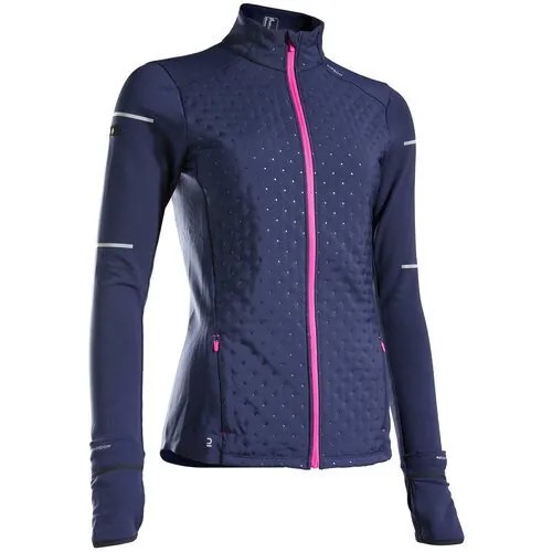 Куртка утепленная для бега женская WARM LIGHT сине-розовая EU44 RU50 KIPRUN Х Decathlon