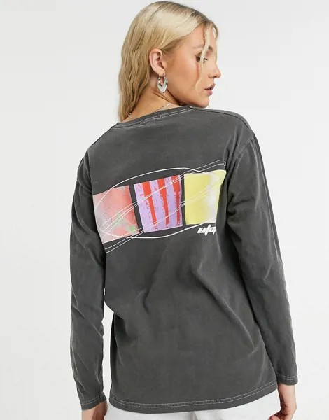 Темно-серый лонгслив Topshop