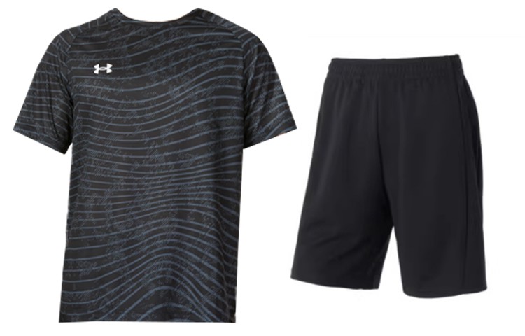 Мужская повседневная спортивная одежда Under Armour, цвет (Grey + Black) suit