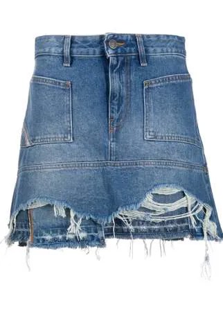 Diesel джинсовая юбка мини с эффектом потертости