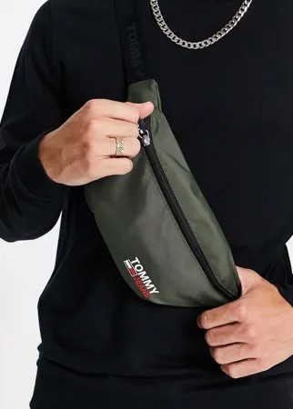 Зеленая сумка-кошелек на пояс с логотипом Tommy Jeans-Зеленый цвет