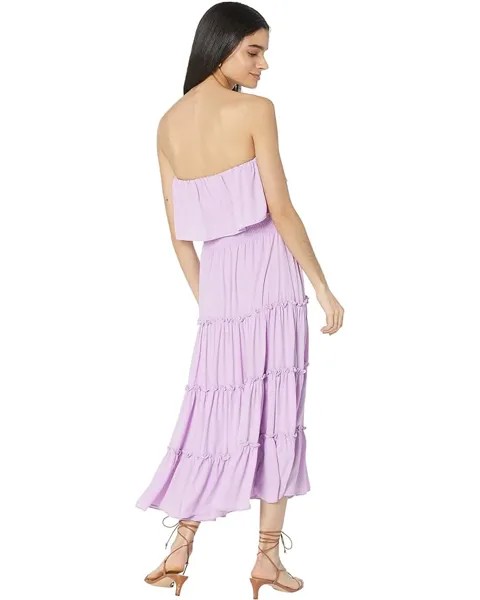 Платье 1.STATE Strapless Ruffle Tiered Maxi Dress, цвет Violet Tulle