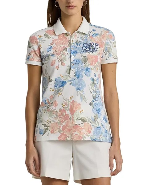 Поло LAUREN Ralph Lauren Floral Piqué Shirt, цвет White Multi