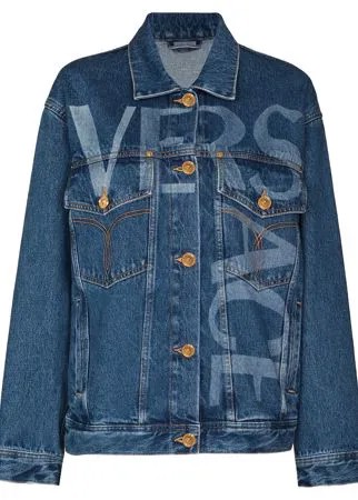 Versace джинсовая куртка с логотипом