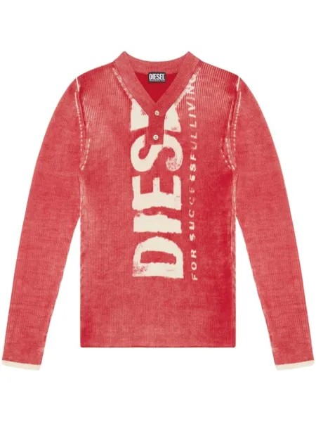 Джемпер K-Atullus с V-образным вырезом Diesel, красный