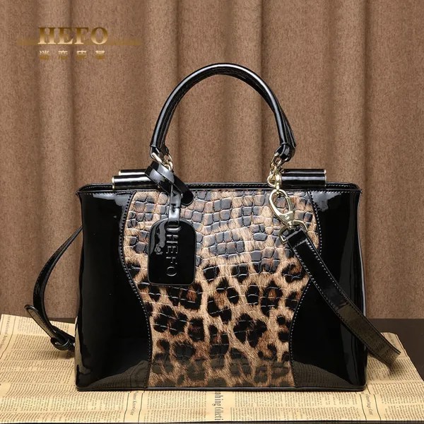 Модные леопардовые женские сумки, европейские дизайнерские сумки через плечо из натуральной воловьей кожи, женская брендовая роскошная су...