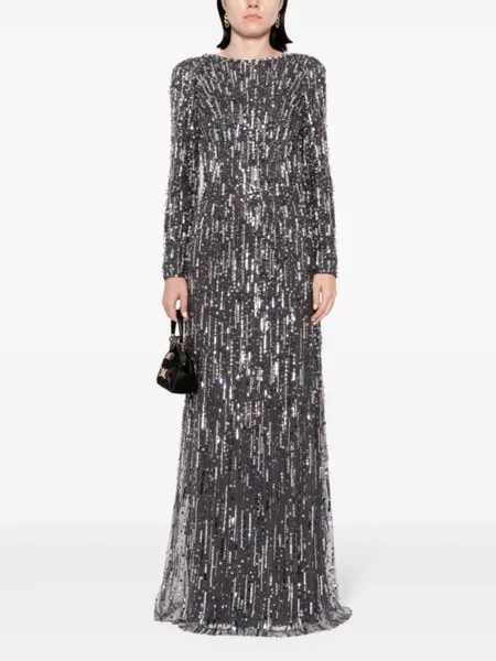 Jenny Packham платье Atlas с пайетками, синий
