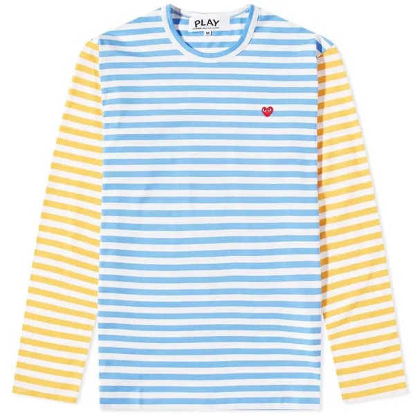 Футболка Comme des Garcons Play Long Sleeve Stripe Bi-Colour Tee