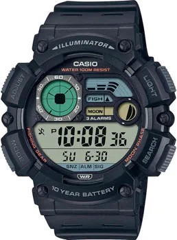 Японские наручные  мужские часы Casio WS-1500H-1AVEF. Коллекция Digital