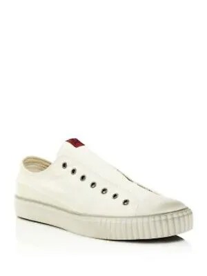 JOHN VARVATOS Мужские кожаные слипоны цвета слоновой кости Goring в рубчик 11