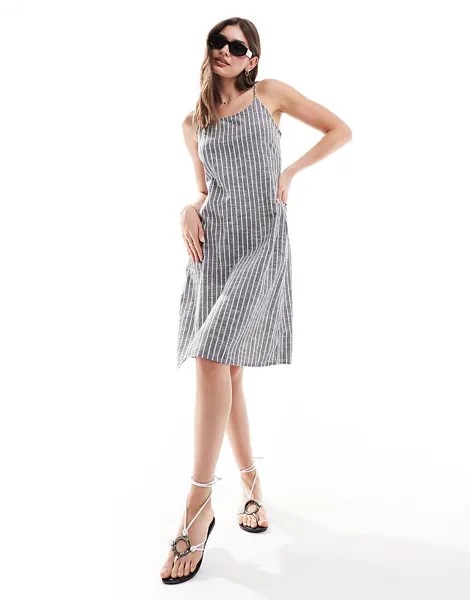 Vero Moda – Aware – Мини-платье кремового цвета в полоску с завязкой сзади