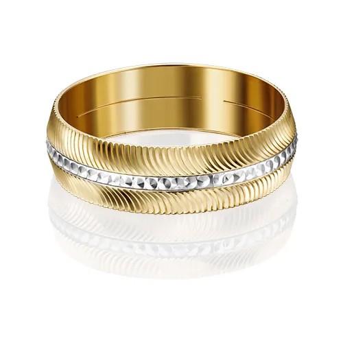 Кольцо обручальное PLATINA, комбинированное золото, 585 проба, размер 20
