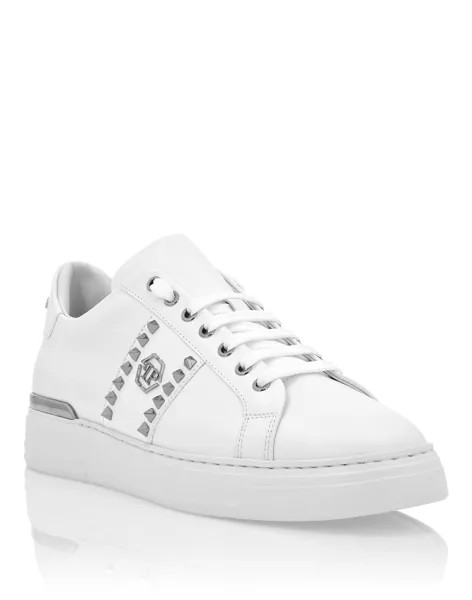 Кожаные низкие кеды The Plein Original TM Philipp Plein, белый