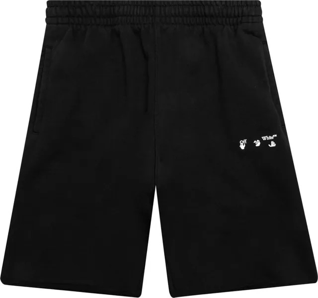 Спортивные шорты Off-White Logo Sweatshorts 'Black/White', черный