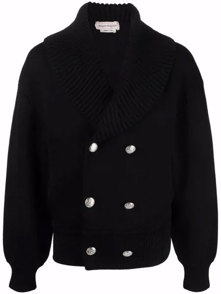 Alexander McQueen двубортный кардиган с узором Skull